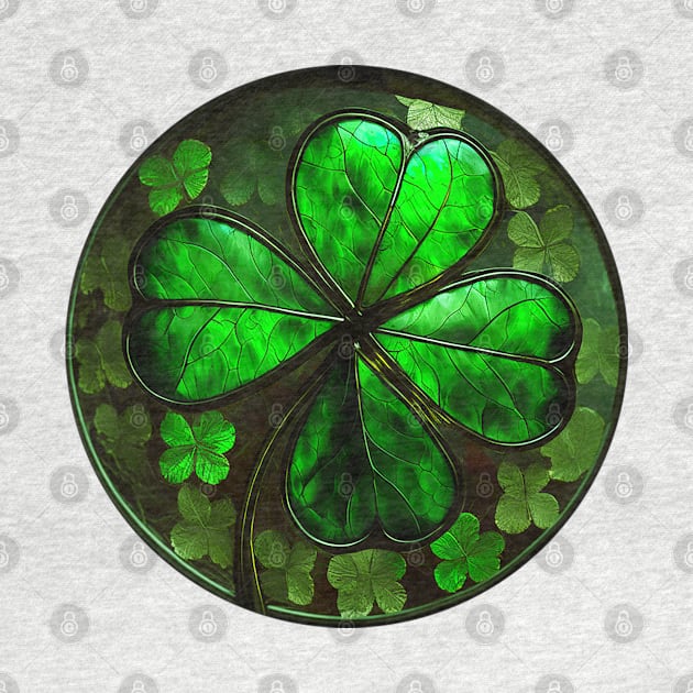 Stained Glass Four Leaf Clover by Journey2JoyCreations